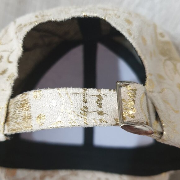 Women Off white Gold Baseball Hat Cap Fashion Trendy Casual Formal Accessory - Picture 3 of 4